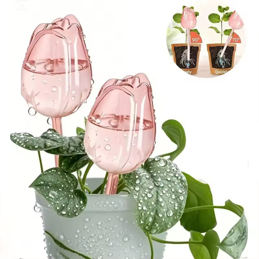 Gardening Tools And Equipment - Transparenter, dicker PET-Tulpenförmiger Selbstbewässerungsspieß mit langsamer