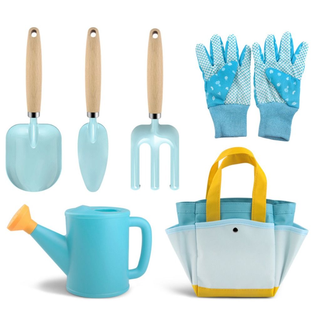 Gardening Tools Girls - Geschenkset mit farbenfrohen Gartengeräten: Schaufel, Rechen,