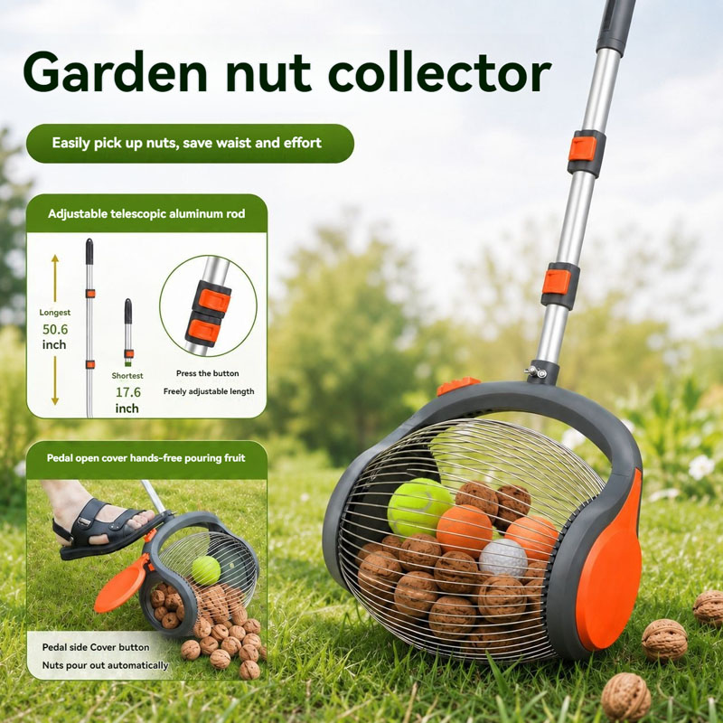 Gardening Hand Tools Yard - 50,6 Zoll leichter Nuss-Sammler, Rollpflücker für
