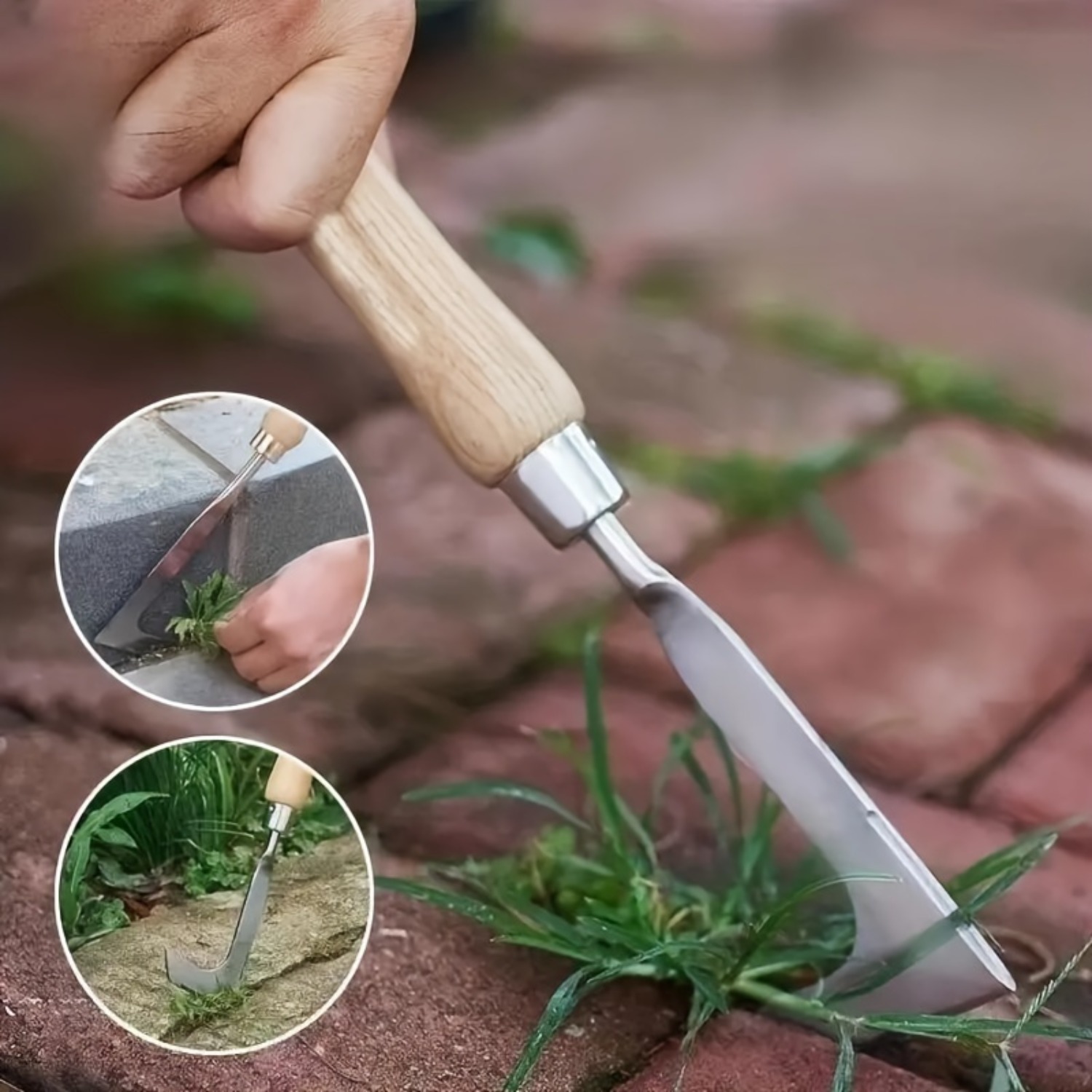 Gardening Hand Tools Yard - Edelstahl-Spalt-Unkrautwerkzeug, L-förmiges Mehrzweck-Gartenhandwerkzeug, 13,5 Zoll, zum