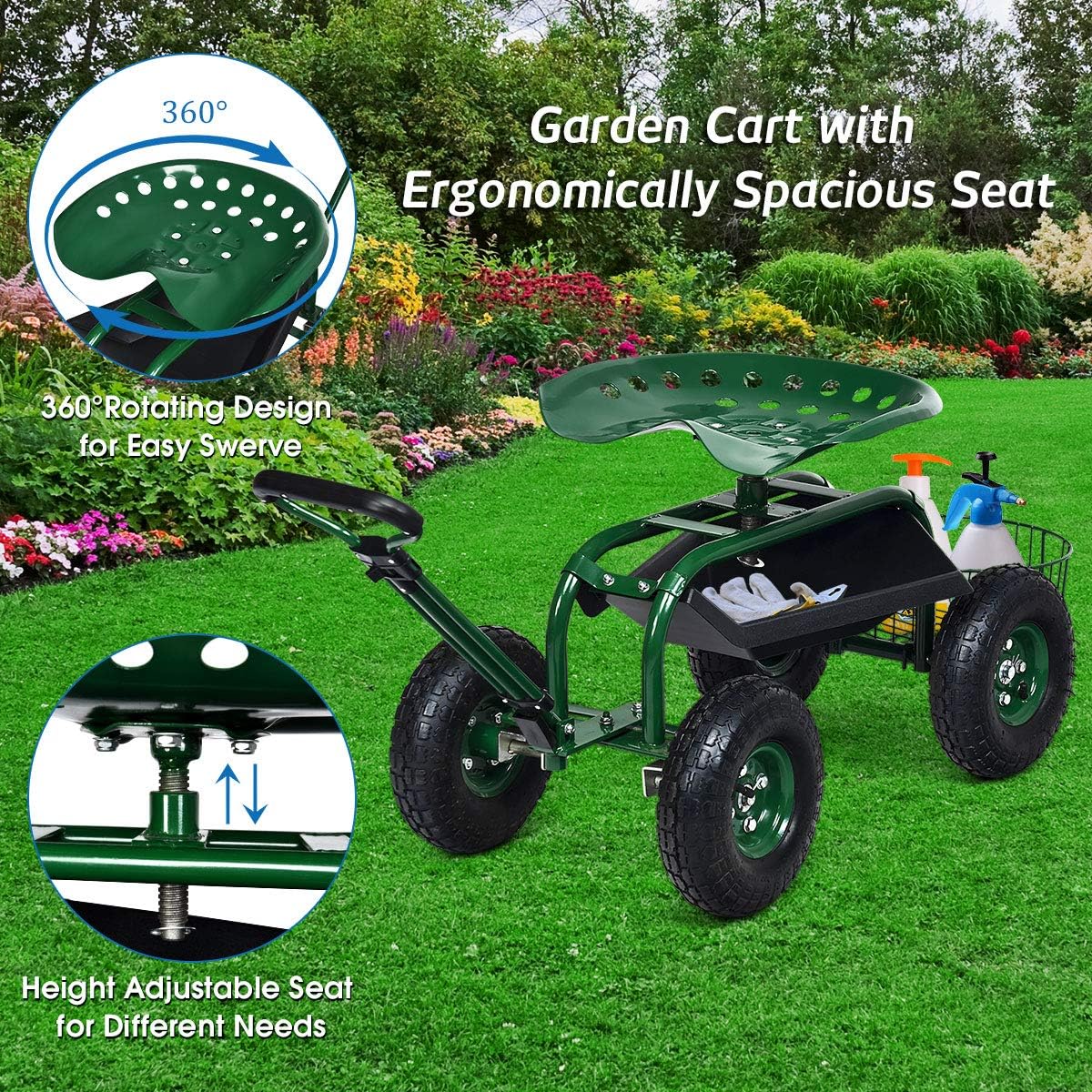 Gartenwagen mit Rollhocker, Ou – Gardening Tools Basket Bewertung und Preis