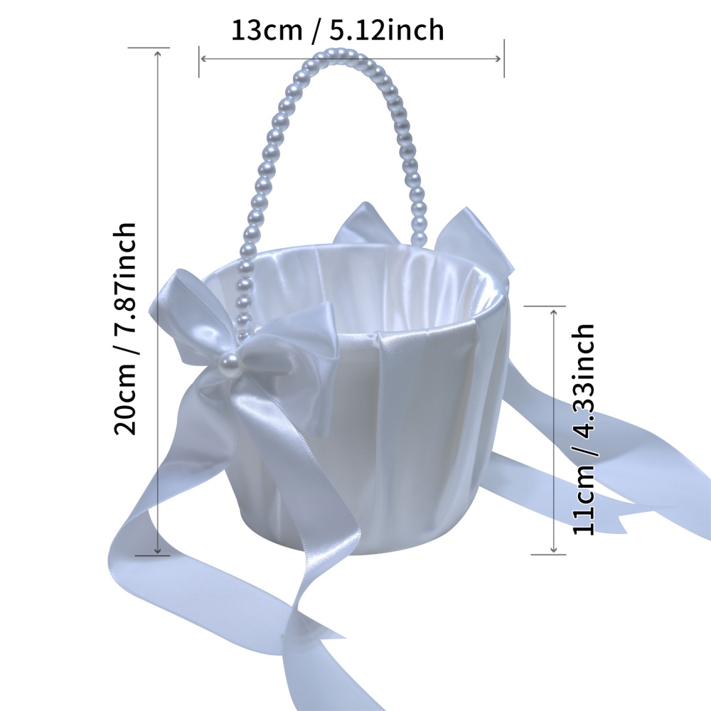 Weißer Satin-Blumenmädchenkorb – Gardening Tools Girls Bewertung und Preis