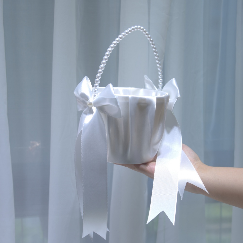 Weißer Satin-Blumenmädchenkorb – Gardening Tools Girls Bewertung und Preis